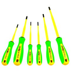 412104 AGI Robur - Coffret 6 tournevis isolés trimatière affleurant - PZ 1-2, plats 3.5x100, 4x100, 5.5x125, 6.5x150mm