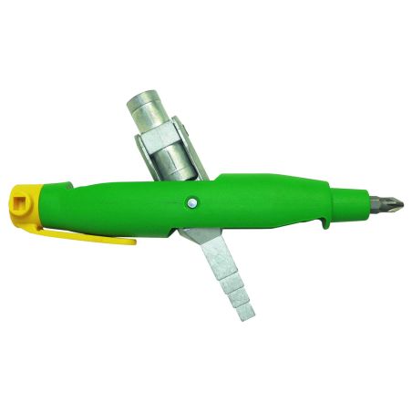 394021 AGI Robur - Clé universelle bâtiment - Carré 8mm, triangle 9mm, carré étagé mâle 6 à 9mm, embout 1/4” PH2 x 25mm