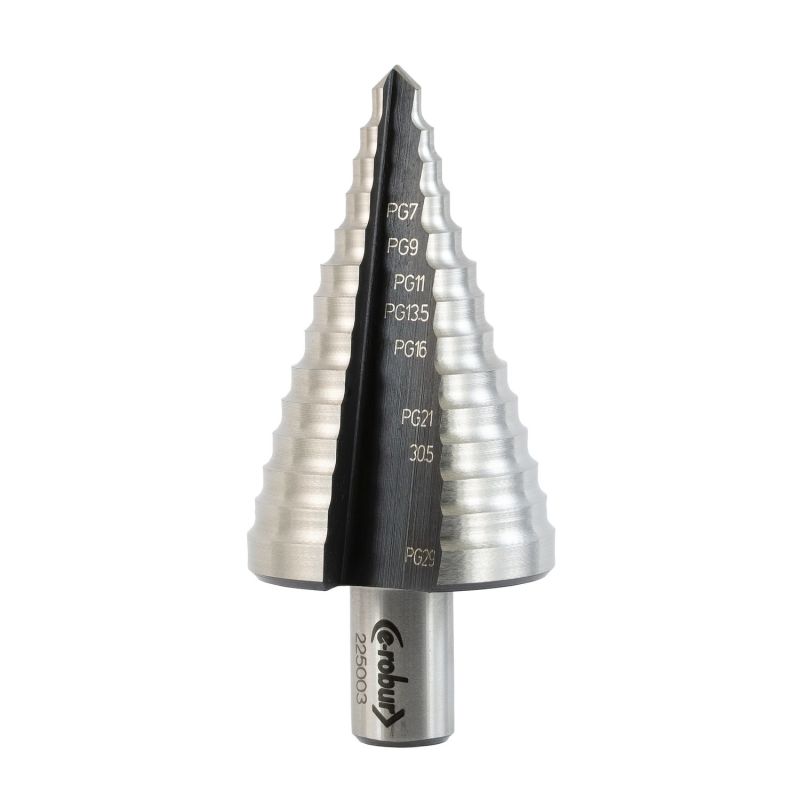 225003 AGI Robur - Foret étagés Polydiam -cotes électriques PE7 à 29 - ISO de 12 à 25 et 30,5mm