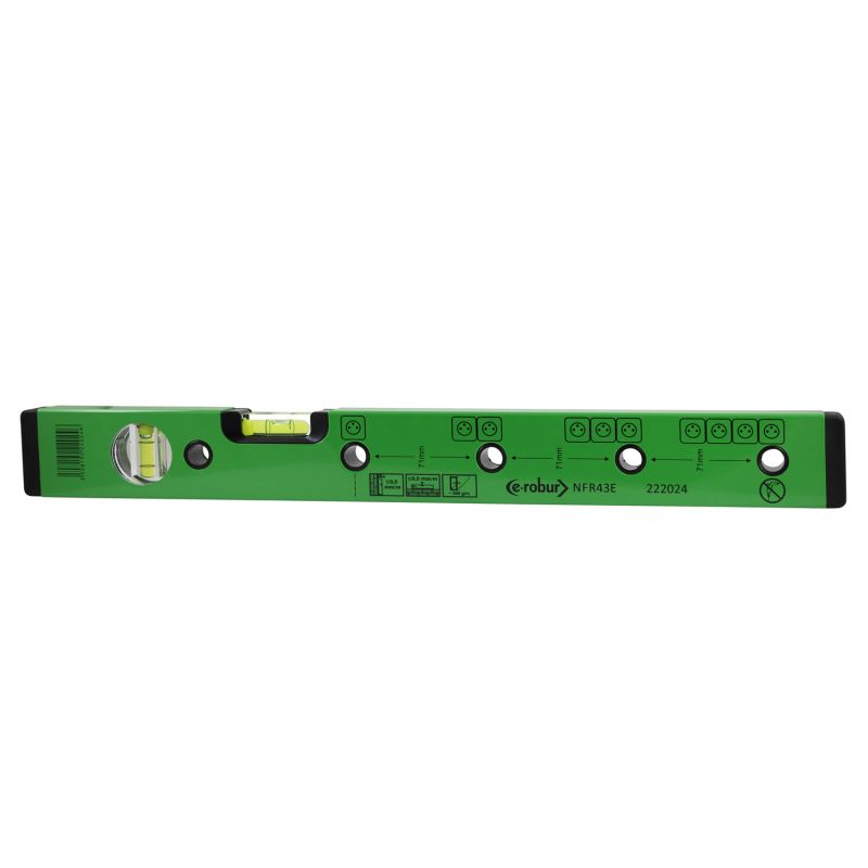 222024 AGI Robur - Niveau à fioles avec repérage d'espacement pour électriciens - Longueur 43cm