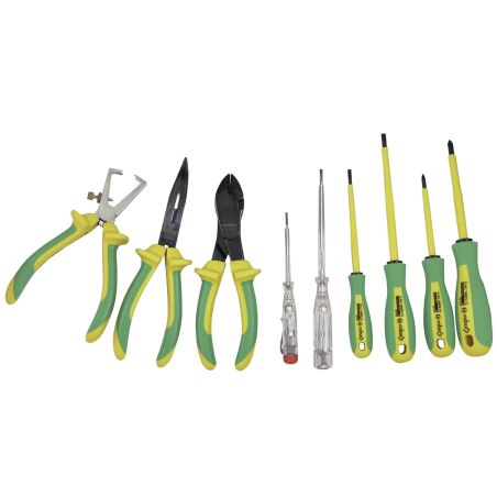 221001 AGI Robur - Coffret 9 outils bimatière isolés 1000V - composé de 6 tournevis et 3 pinces