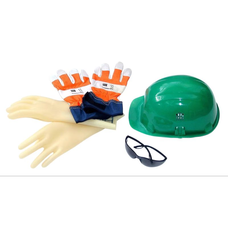 436008 AGI Robur - Kit sécurité composeé de gants isolants classe 00 - Casque - Lunettes anti UV - Gants docker