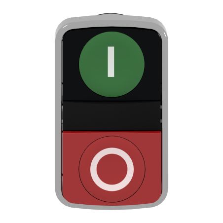 ZB4BL7341 Schneider - Harmony XB4 - tête Bouton marche arrêt métalØ22 vert + rouge- 1NO+1NF