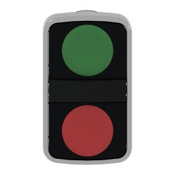ZB4BA7341 Schneider - Harmony XB4 - tête Bouton marche arrêt métalØ22 vert + rouge- 1NO+1NF