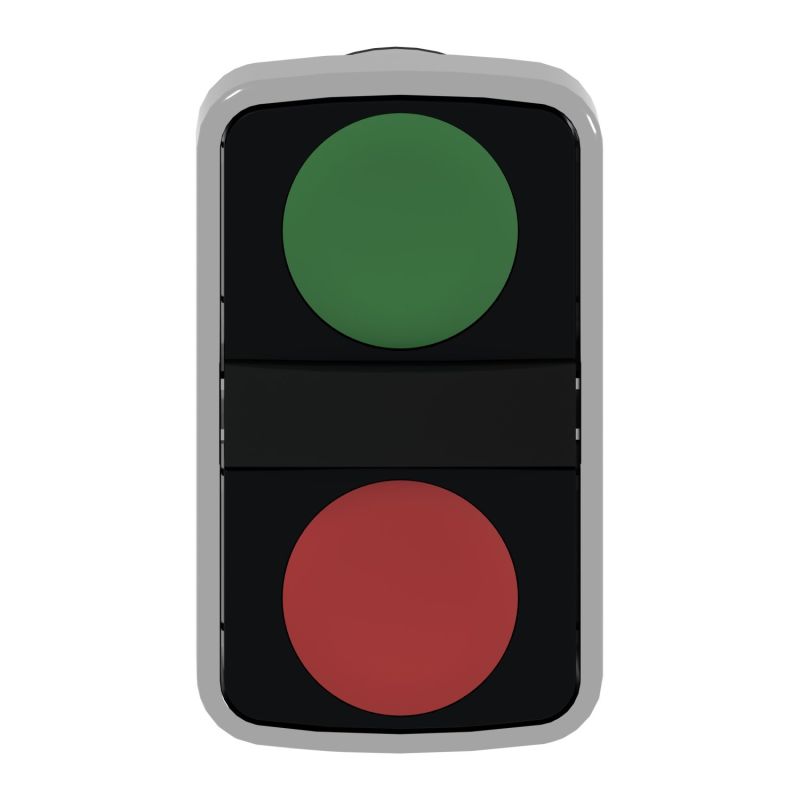 ZB4BA7341 Schneider - Harmony XB4 - tête Bouton marche arrêt métalØ22 vert + rouge- 1NO+1NF