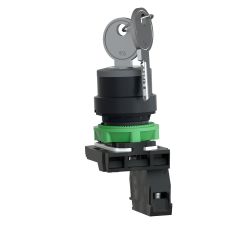 XB5AG41 Schneider - Harmony XB5 - bouton tournant à clé 455 - Ø22 - 2 positions fixes -1NO