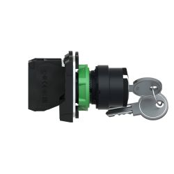 XB5AG21 Schneider - Harmony XB5 - bouton tournant à clé 455 - Ø22 - 2 positions fixes - 1NO