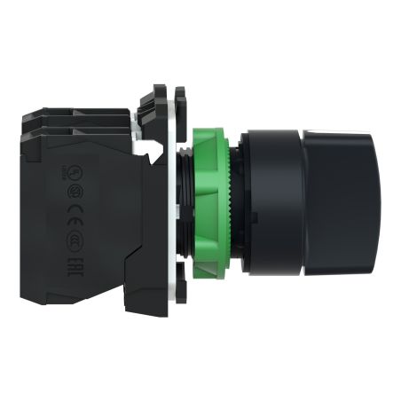 XB5AD53 Schneider - Harmony XB5 - bouton tournant à manette - Ø22 - 3 positions à rappel - noir - 2F