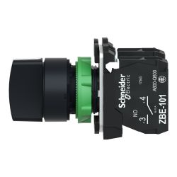 XB5AD53 Schneider - Harmony XB5 - bouton tournant à manette - Ø22 - 3 positions à rappel - noir - 2F