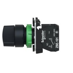 XB5AD21 Schneider - Harmony XB5 - bouton tournant manette - Ø22 - 2 positions fixes - noir - 1NO