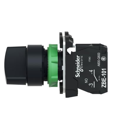 XB5AD21 Schneider - Harmony XB5 - bouton tournant manette - Ø22 - 2 positions fixes - noir - 1NO
