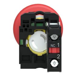 XB5AT842 Schneider - Harmony XB5 - Bouton arrêt urgence - Ø40 - pousser tirer- 1NF