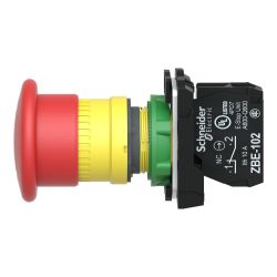 XB5AT842 Schneider - Harmony XB5 - Bouton arrêt urgence - Ø40 - pousser tirer- 1NF