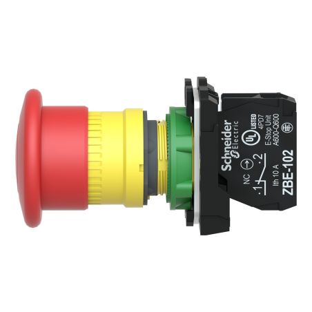 XB5AT842 Schneider - Harmony XB5 - Bouton arrêt urgence - Ø40 - pousser tirer- 1NF