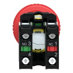 XB5AS9445 Schneider - Harmony XB5 - bouton arrêt d'urgence - Ø40 - à clé n°455 - 1NO+1NF