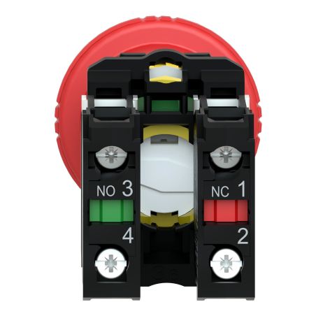 XB5AS9445 Schneider - Harmony XB5 - bouton arrêt d'urgence - Ø40 - à clé n°455 - 1NO+1NF
