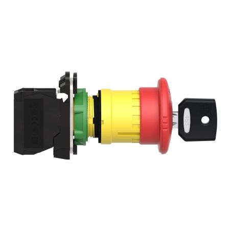 XB5AS9442 Schneider - Harmony XB5- bouton arrêt d'urgence - Ø40 - à clé n°455 - 1NF