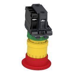 XB5AS84462 Schneider - Harmony XB5 - Bouton arrêt urgence - Ø40 - pousser tourner - 1NF+1NF - avec surveillance