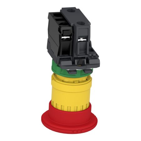 XB5AS84462 Schneider - Harmony XB5 - Bouton arrêt urgence - Ø40 - pousser tourner - 1NF+1NF - avec surveillance