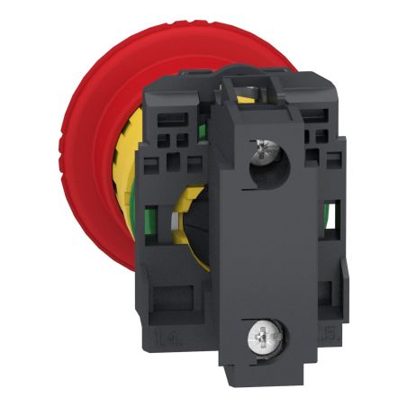 XB5AS8446 Schneider - Harmony XB5 - Bouton arrêt urgence - Ø40 - pousser tourner - 1NF - avec surveillance