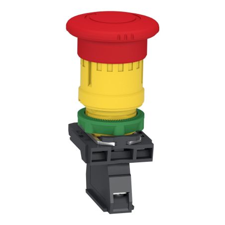 XB5AS8446 Schneider - Harmony XB5 - Bouton arrêt urgence - Ø40 - pousser tourner - 1NF - avec surveillance