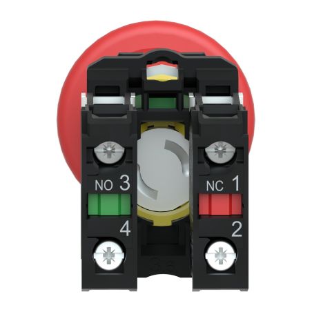 XB5AT845 Schneider - Harmony XB5 - Bouton arrêt urgence - Ø40 - pousser tirer - 1NO+1NF
