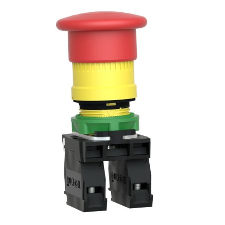 XB5AT845 Schneider - Harmony XB5 - Bouton arrêt urgence - Ø40 - pousser tirer - 1NO+1NF