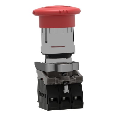 XB4BS84441 Schneider - Harmony XB4 - Bouton arrêt urgence - Ø40 - pousser tourner - 1NO+2NF