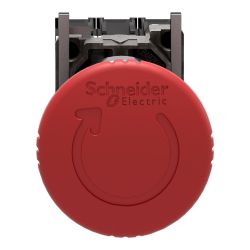 XB4BS84441 Schneider - Harmony XB4 - Bouton arrêt urgence - Ø40 - pousser tourner - 1NO+2NF
