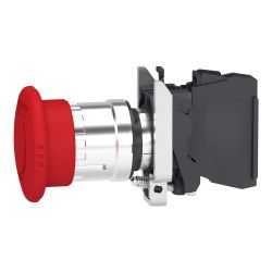 XB4BS84462 Schneider - Harmony XB4 - Bouton arrêt urgence - Ø40 - pousser tourner - 1NF+1NF - avec surveillance