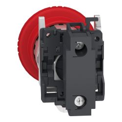 XB4BS8446 Schneider - Harmony XB4 - Bouton arrêt urgence - Ø40 - pousser tourner - 1NF - avec surveillance