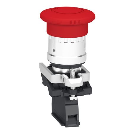 XB4BS8446 Schneider - Harmony XB4 - Bouton arrêt urgence - Ø40 - pousser tourner - 1NF - avec surveillance