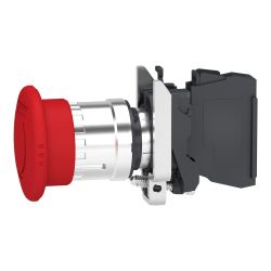 XB4BS8446 Schneider - Harmony XB4 - Bouton arrêt urgence - Ø40 - pousser tourner - 1NF - avec surveillance