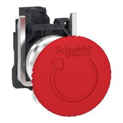 XB4BS8446 Schneider - Harmony XB4 - Bouton arrêt urgence - Ø40 - pousser tourner - 1NF - avec surveillance