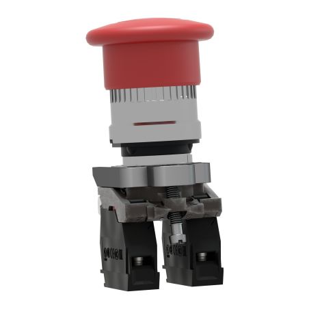 XB4BT845 Schneider - Harmony XB4 - Bouton arrêt urgence - Ø40 - pousser tirer- 1NO+1NF