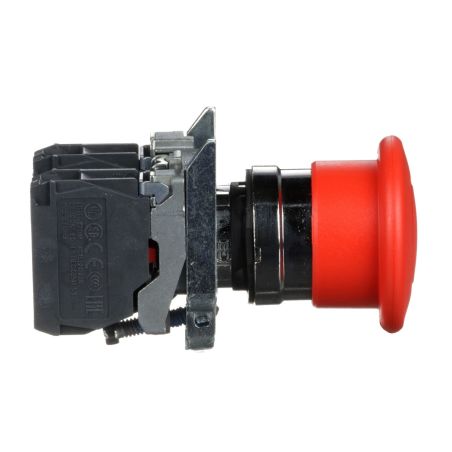 XB4BT845 Schneider - Harmony XB4 - Bouton arrêt urgence - Ø40 - pousser tirer- 1NO+1NF