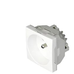 45112SBR Prise 2P+T 230V - Format 45x45 à clippage direct sur goulotte - À vis - Blanc - inclinée - Efapel