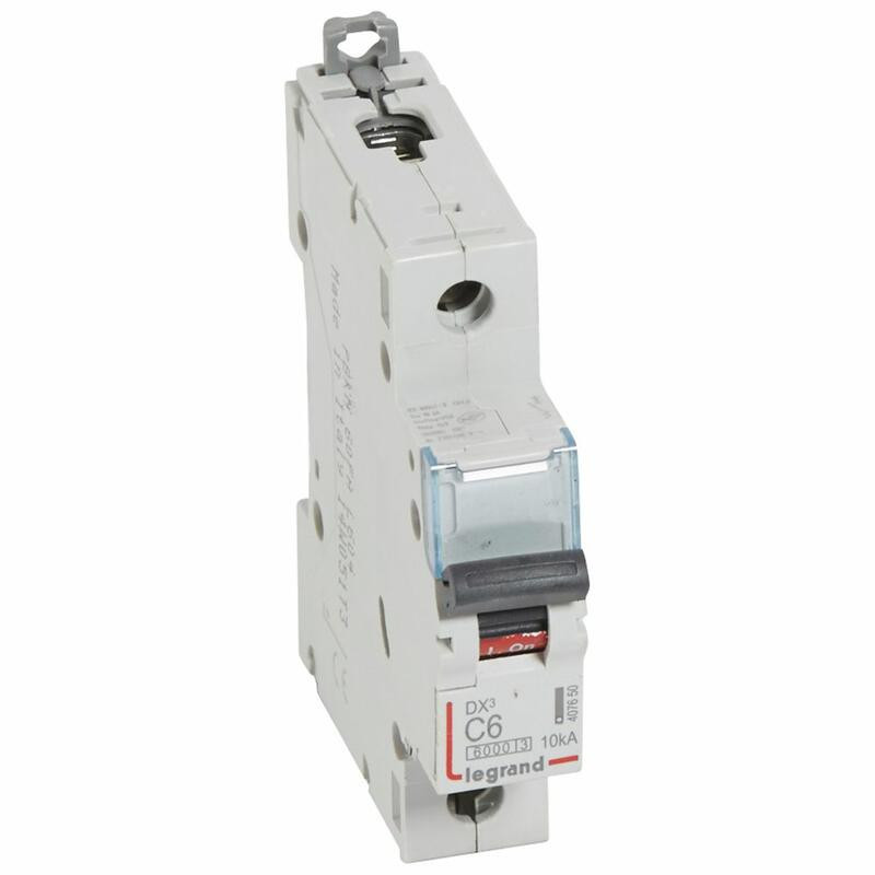 407650 Disjoncteur unipolaire 6A - 1P Courbe C - 6/10kA - À vis - Legrand DX3