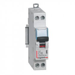 407700 Disjoncteur unipolaire + neutre 16A - 1P+N Courbe C - 6/10kA - À vis - Legrand DX3