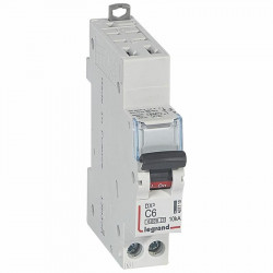407710 Disjoncteur unipolaire + neutre 6A - 1P+N Courbe C - 6/10kA - Automatique et vis - Legrand DX3