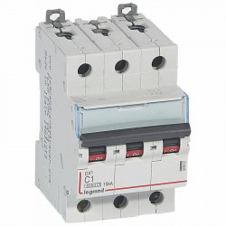 407821 Disjoncteur tripolaire 1A - 3P Courbe C - 6/10kA - À vis - Legrand DX3