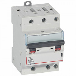 407839 Disjoncteur tripolaire 20A - 3P Courbe C - 6/10kA - À vis - Legrand DX3