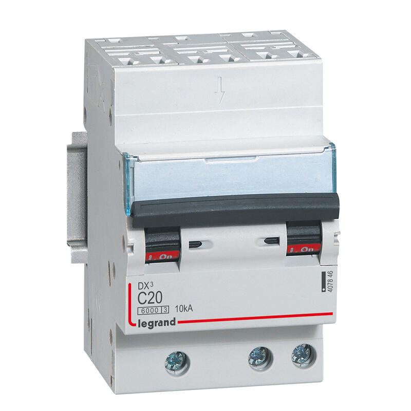 407846 Disjoncteur tripolaire 20A - 3P Courbe C - 6/10kA - Automatique et vis - Legrand DX3
