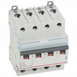 407893 Disjoncteur tétrapolaire 4A - 4P Courbe C - 6/10kA - À vis - Legrand DX3