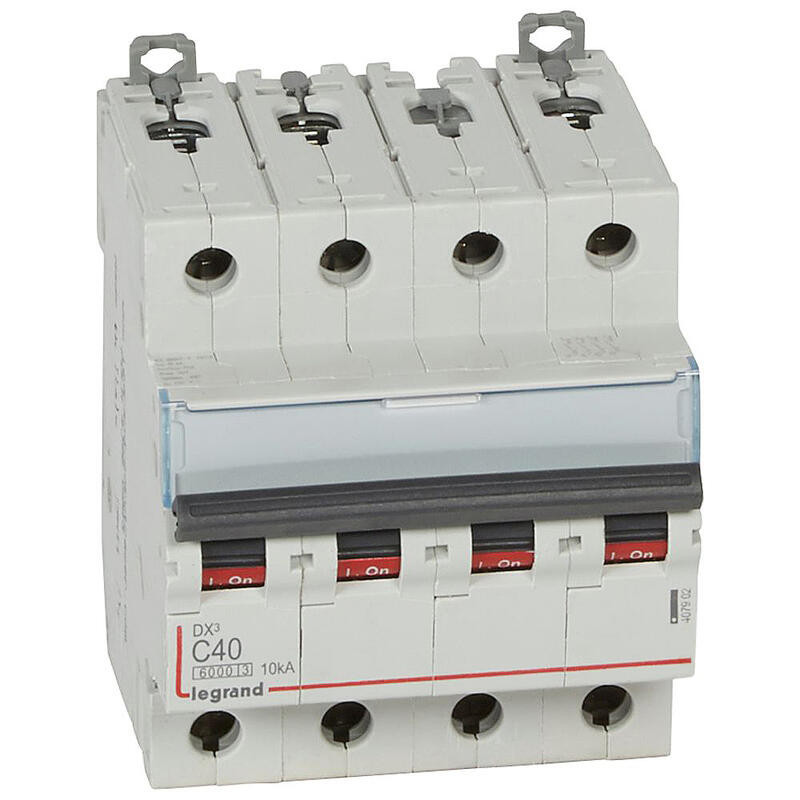 407902 Disjoncteur tétrapolaire 40A - 4P Courbe C - 6/10kA - À vis - Legrand DX3