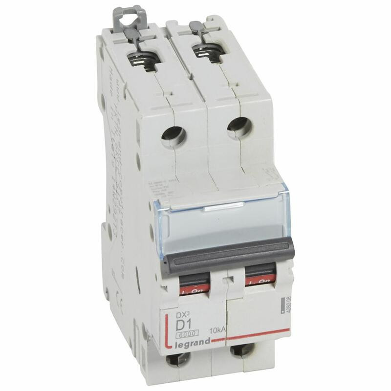 408008 Disjoncteur bipolaire 1A - 2P Courbe D - 6/10kA - À vis - Legrand DX3