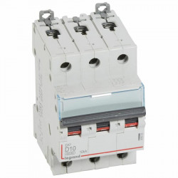 408058 Disjoncteur tripolaire 10A - 3P Courbe D - 6/10kA - À vis - Legrand DX3