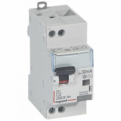 410702 Legrand  Disjoncteur différentiel 2A type AC 30mA - courbe C - DX³4500 1P+N