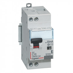 410704 Legrand  Disjoncteur différentiel 10A type AC 30mA - courbe C - DX³4500 1P+N
