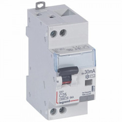 410707 Legrand  Disjoncteur différentiel 25A type AC 30mA - courbe C - DX³4500 1P+N